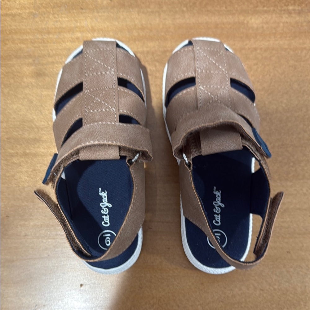 Cat & Jack Brown Sandals Easy Slip-On Style